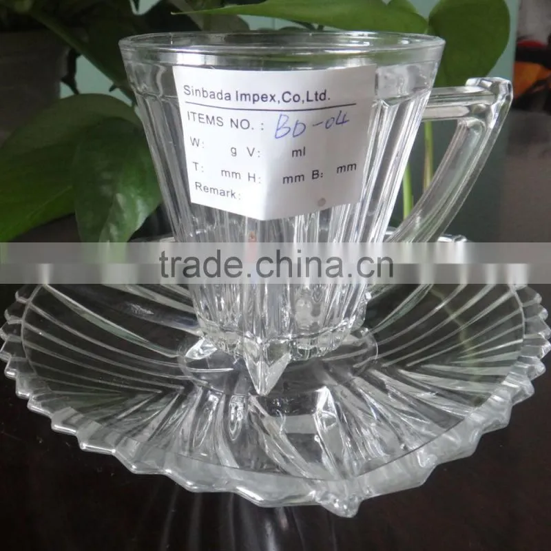 wholesale personalized small glass tea cup and saucer sets