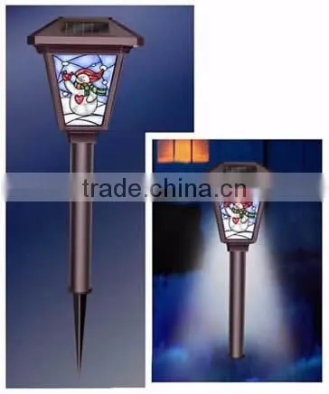 2-PC 145X145 Die Cast Aluminum Solar Garden Decoration Path Light with Mosaic Lens