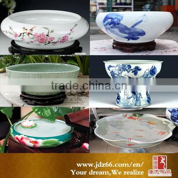 Small style blue and white porcelain aquarium fish chinese for best sale in China