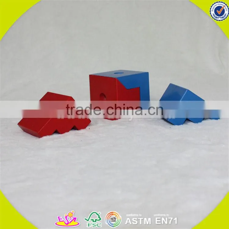 wholesale hot colorful baby wooden stacking blocks toy new fashion kids wooden stacking blocks game toy W13E070
