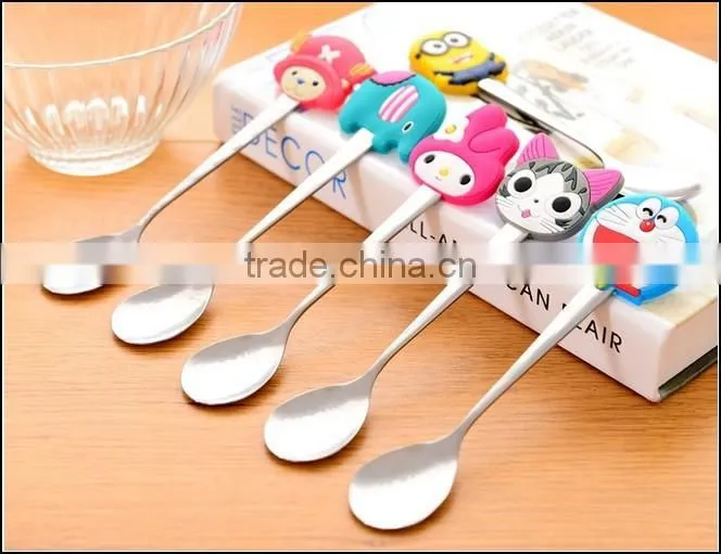 2015 hot sell cartoon food grade plastic stainless steel spoons supplier in China,food grade plastic stainless steel spoons