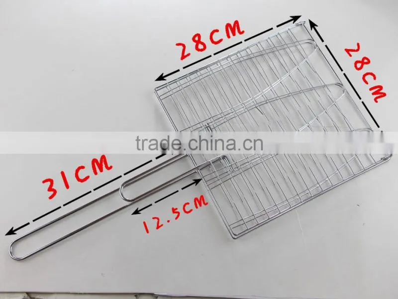Triple Fish Long Handle Barbecue Grill Basket