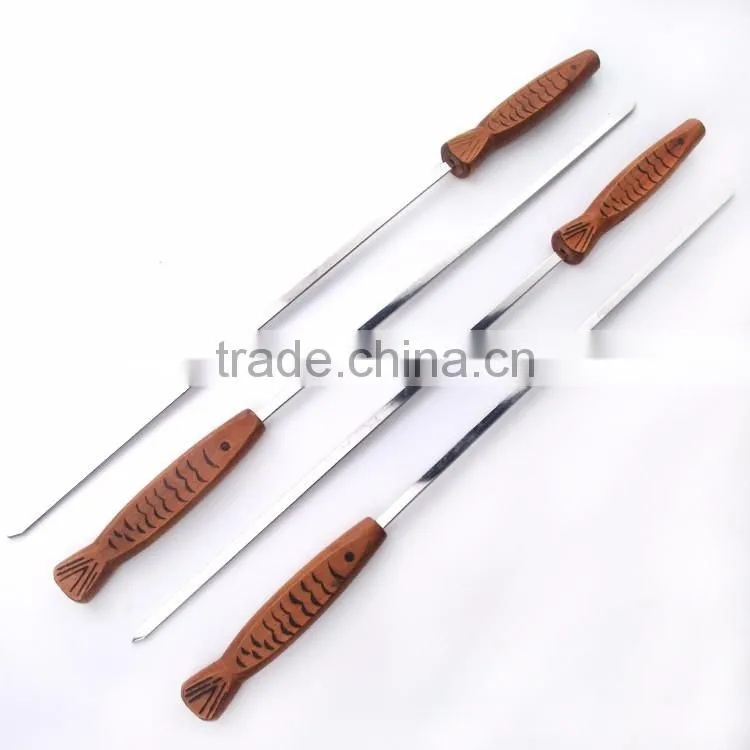 2pcs flexible high quatity stainless steel bbq skewers set
