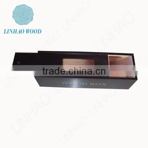 fashionable & modern wooden wine box with sliding lids