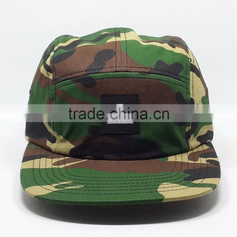 custom made design camo 5 panel snapback cap/hat