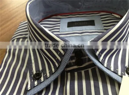Latest shirt designs for man/Double Collar cuff shirt/ High Collar Shirts/Fashion Italian Design Stripes Shirts