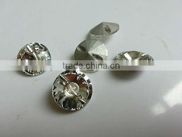 crystal button with two holes AB color