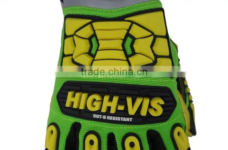 CE 4543 oil and gas cut proof PVC dotted high impact resistant safety gloves
