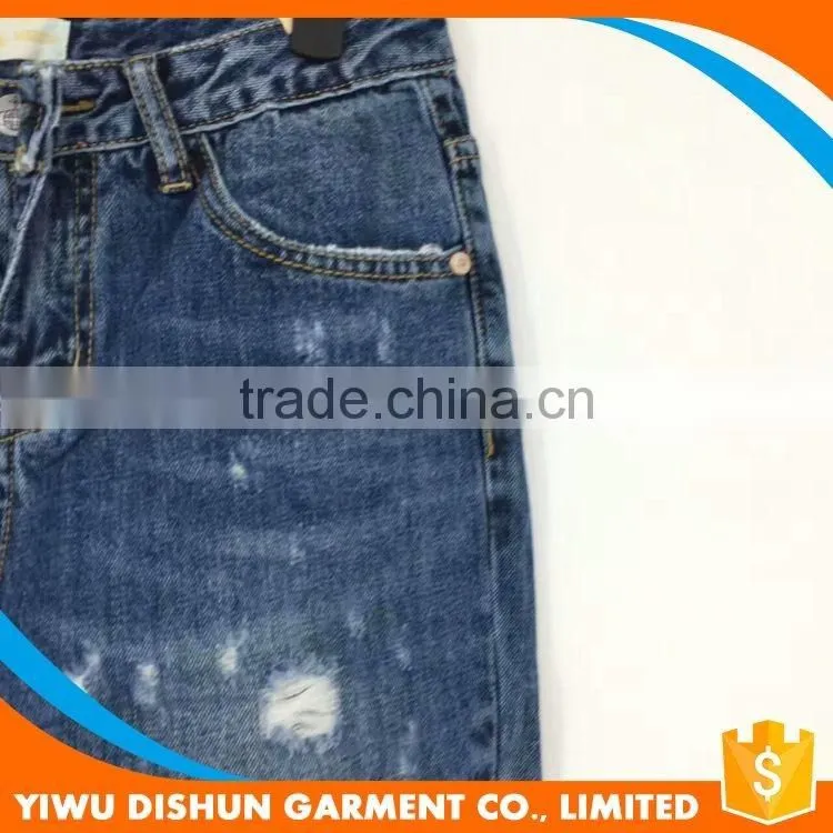 Women china wholesale fashion ripped rolling up jeans