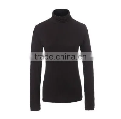 New style fashion long sleeve turtleneck ladies t-shirt wholesale