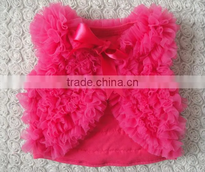 2014 hot sale wholesale sweet girls fashion chiffon ruffle shawls 0-7 yrs old