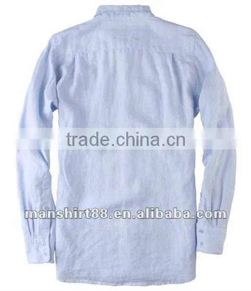 Exclusive style Natural fiber 100%Organic White Linen shirt for men Peaked collar S,M,L,XL,XXL