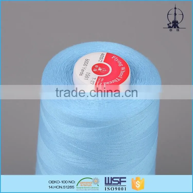Chinese producers 12s/2 jeans spun polyester bag sewing thread