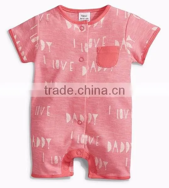 2016 summer 6 colors short sleeve printed cotton baby romper