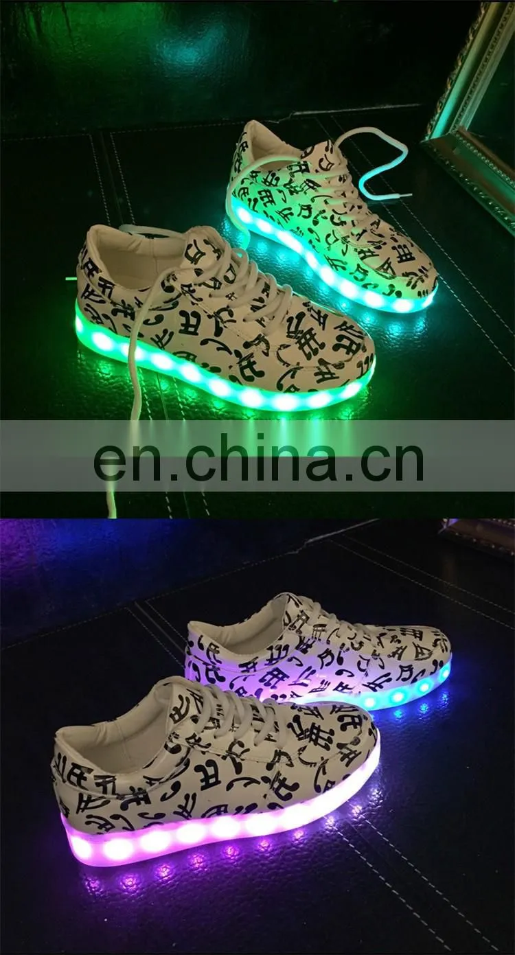 2015 hottest street dance hip hop night club European fashion sport light shoes LED