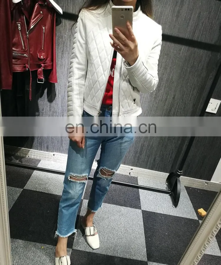 2017 Latest Designs Lady Casual Leather Jacket Wholesale Fashion Jackets for Women