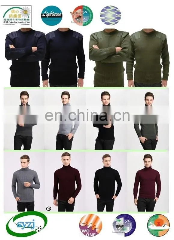 New arrival military men and women sweater army pullover with 100% wool