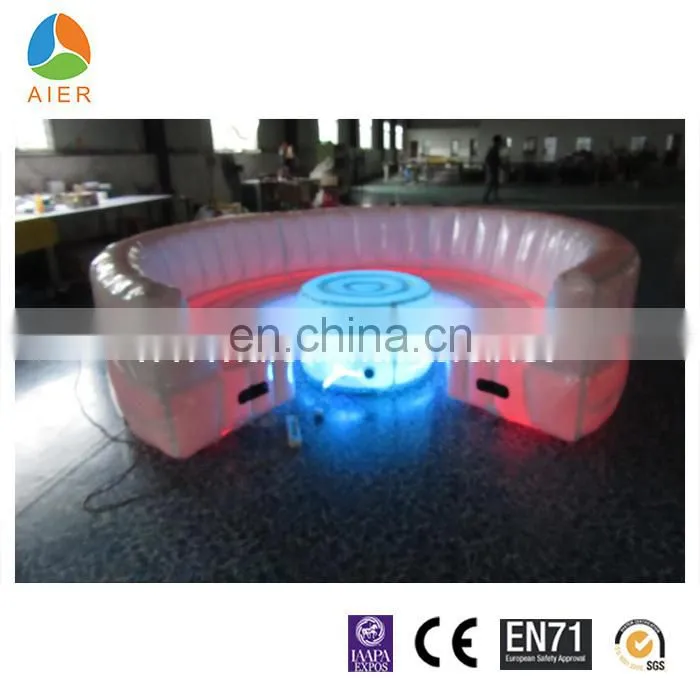 Fashon inflatable sofa chair,LED inflatbale sofa with table