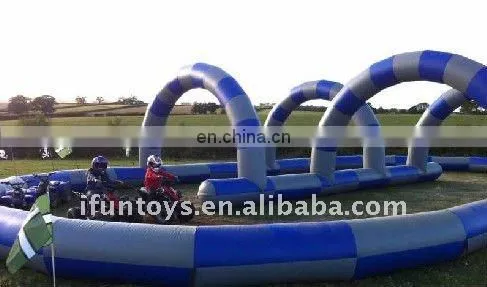 Funny inflatable racetrack, inflatable circuit, inflatable raceway