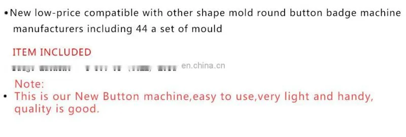 New low-price compatible with other shape mold round button badge machine manufacturers including 44 a set of mould