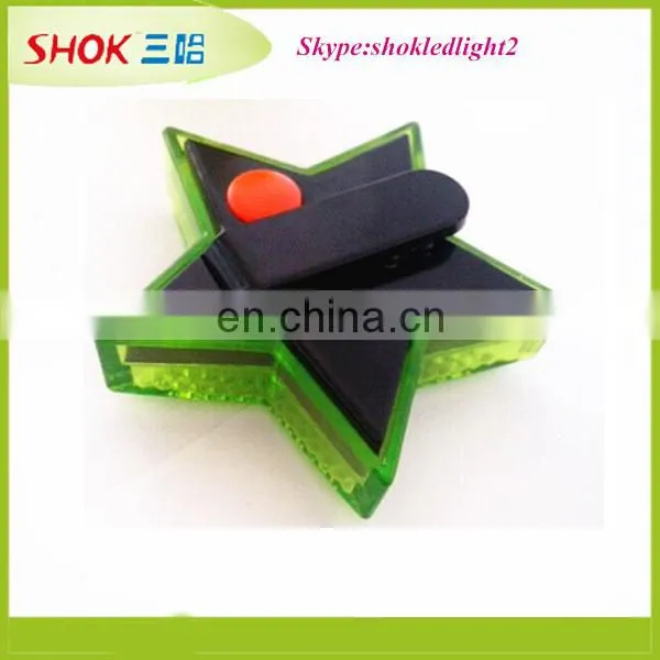 2015 promotion plastic star shaped led flashing safety light