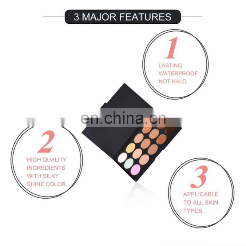 Waterproof 15 Colours Concealer Palette cream