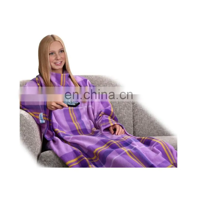 Supersoft Wearable Warm Plush Snuggie Fleece Blanket With Sleeves