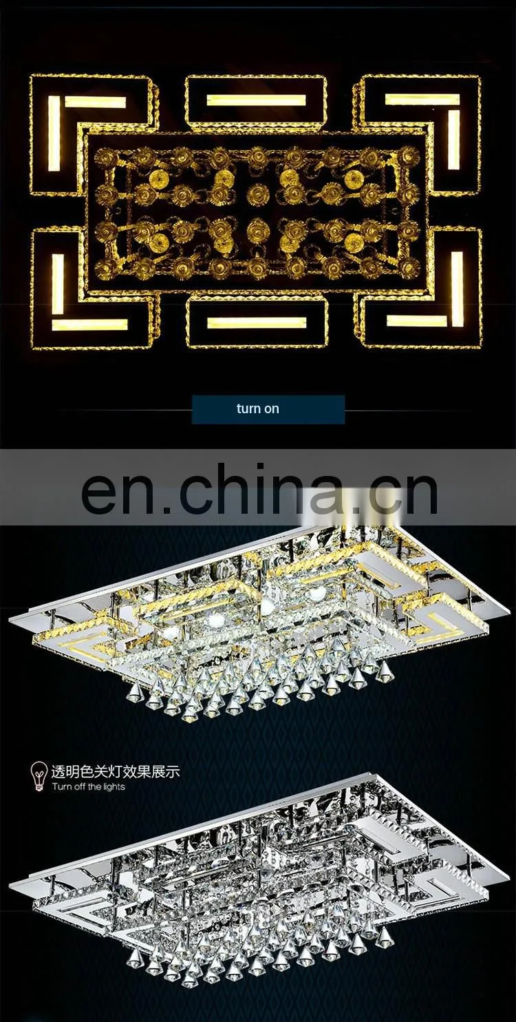 factory stock modern minimalist ceiling lamp Crystal rectangular lamp for bedroom