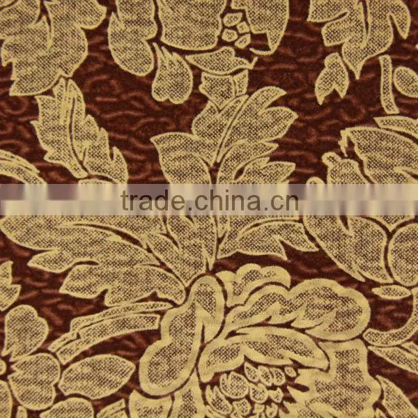 flock on flock fabric for sofa with flower pattern elegant dignity