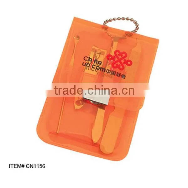 Plastic case with mirror cordless manicure set