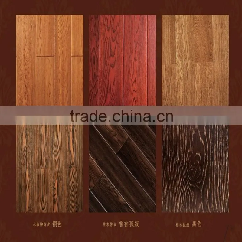 Elm Embossed Engineered Solid Wood Flooring Manufacturer With High Quality