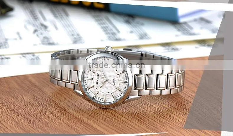 Gold Stainless Steel Jewelry Dial Date Watch 50m Water Resistant