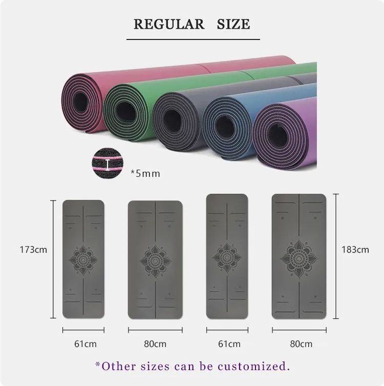 black rubber yoga mat size