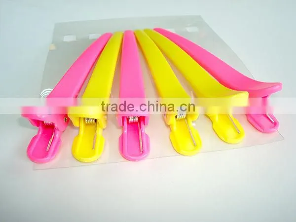 Colorful Plastic Hair Cutting Clip , rubber hair clip