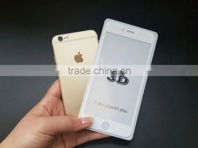 Perfet size!!100% full cover tempered glass screen protector with samll frame for iphone 6 /6 plus