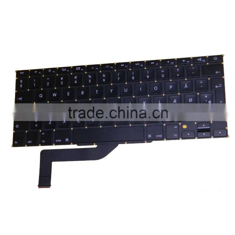 Brand New Danish Design Laptop Replacement Keyboard For Apple Macbook Pro 15" A1398 2012
