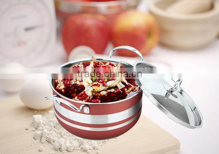 Kitchen Accessories Stainless Steel capsule bottom Cookware Set / colored Cooking Pot / Stock Pot Set