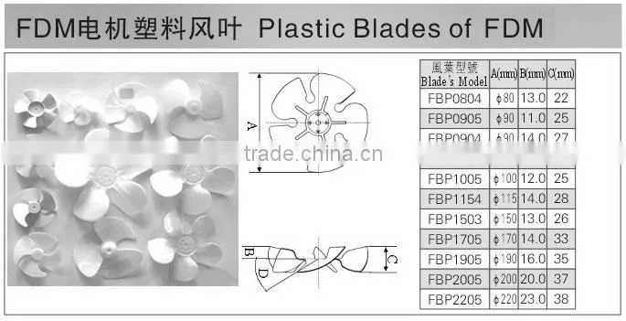 Plastic Blades of FDM extruded aluminum blade 80 90 100 200 220mm