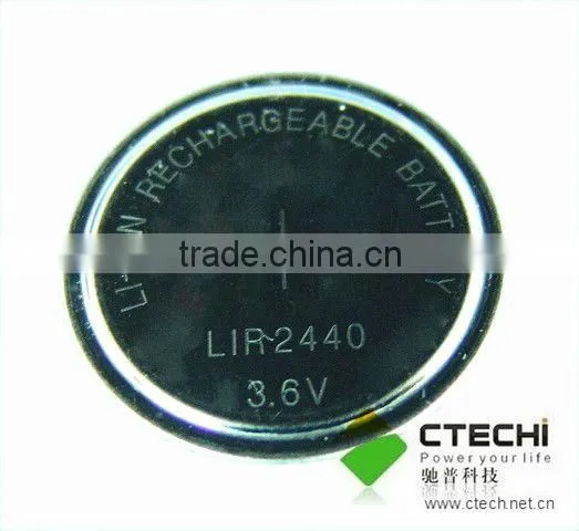 3.6V LIR2450 Lithium rechargeable button cell