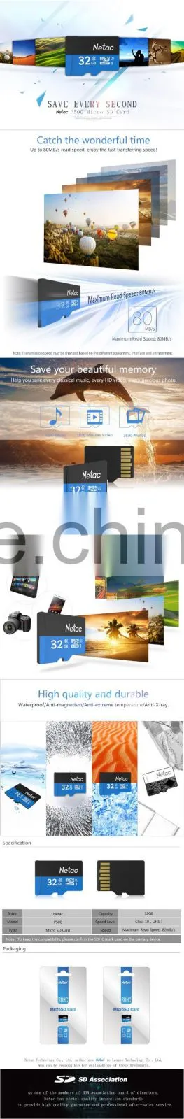 Netac 32gb C10/ U1 Hi-tech Memory Card with customized logo