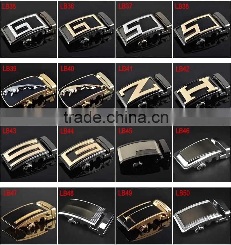 Fashion Cowhide Waistband Men's Automatic Buckle Full Grain Leather Belt