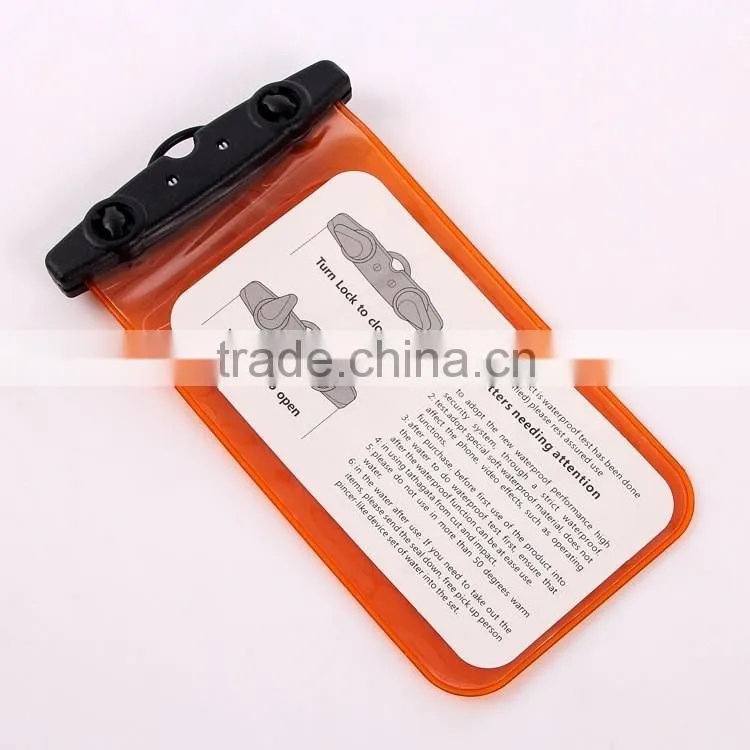 Case for iPhone 6s/6s plus Fashion Summer Mobile Phone PVC Waterproof Bag With waist belt and lanyard yellow