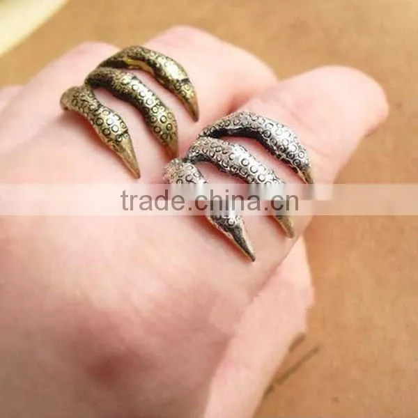 New Design Fashionable Hot Selling Punk Ring Jewelry Metal Eagle Claws Rings