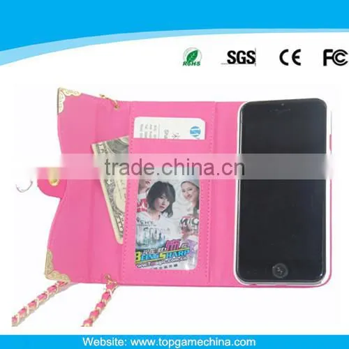Cheap mobile phone case for iphone 6 diamond case with chain