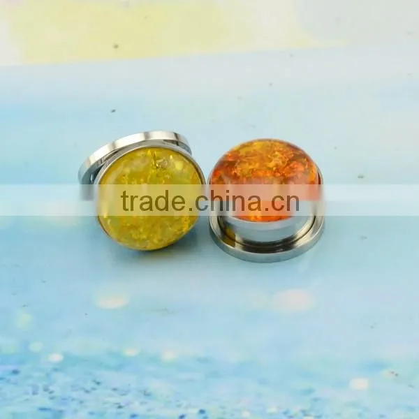 TP011378 free jewelry samples steel fake stone ear gauges plugs body jewelry