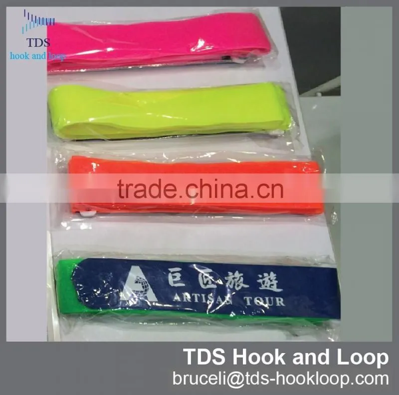 customized custom logo hook and loop luggage strap