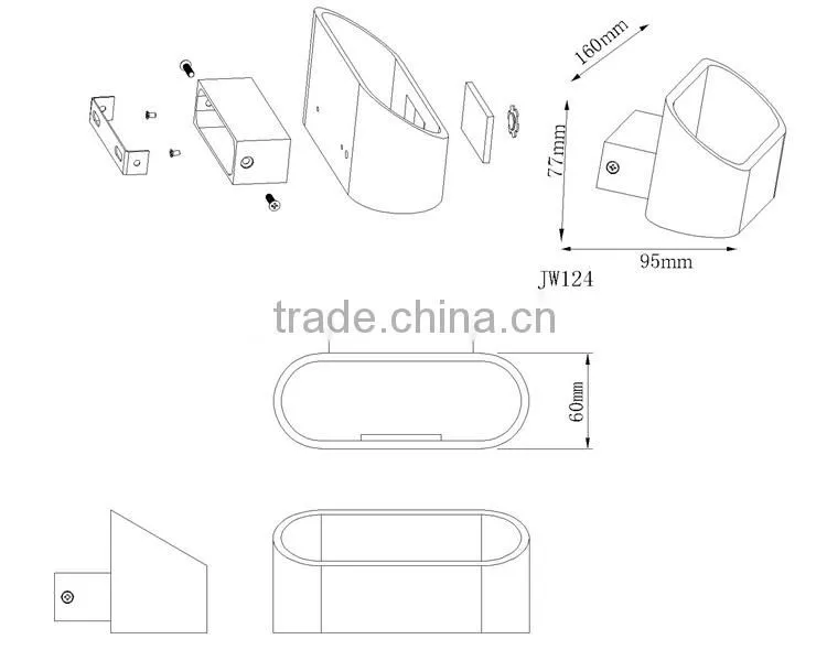 Aluminum Wall Light Modern Style 3W LED energy saving led light