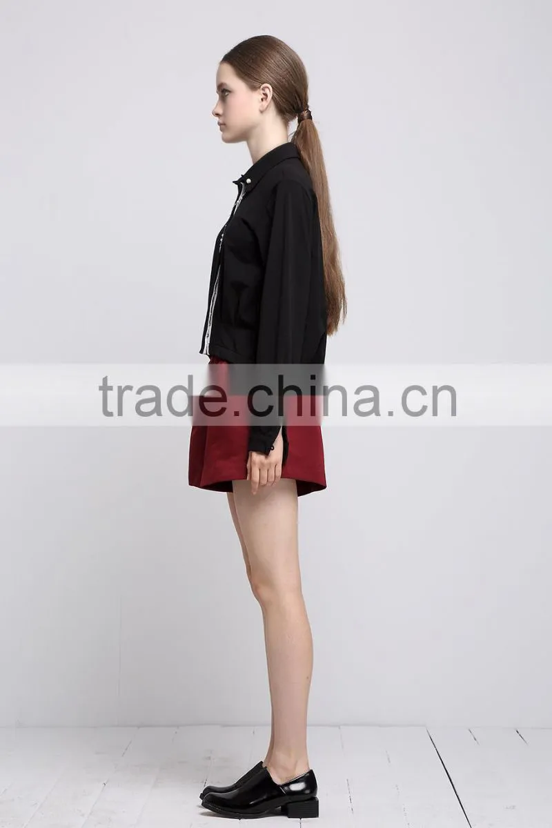 Fashion Black long sleeve blouse simple design
