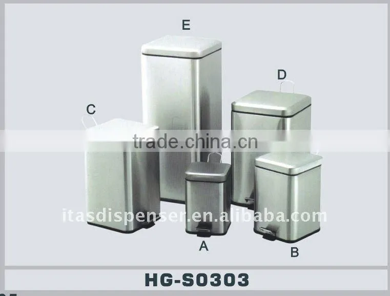stainless steel rubbish bin for bathroom