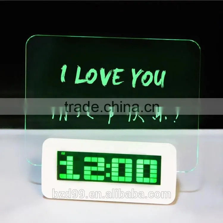 New Design Promotion Multi-functional Music Digital LED Message Board Alarm Clock with Countdown & Countup Functions